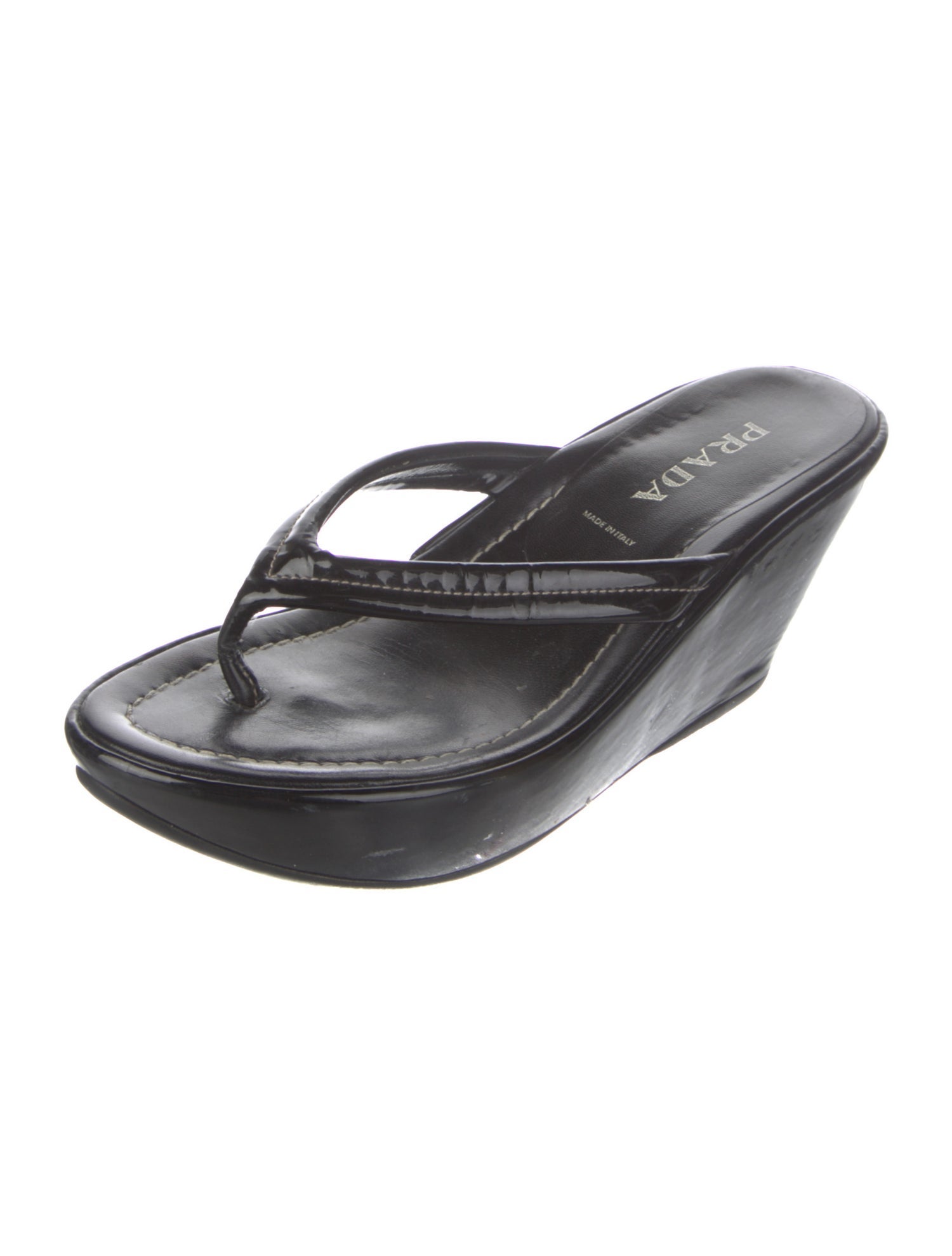 Prada Patent Leather Slides