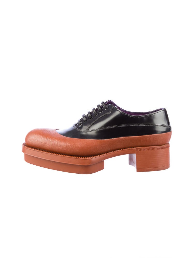 prada silver platform oxford