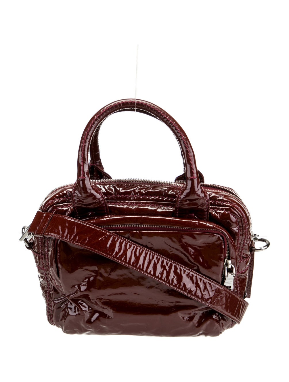 Prada Patent Leather Shoulder Bag Burgundy Crossbody Bags, Handbags