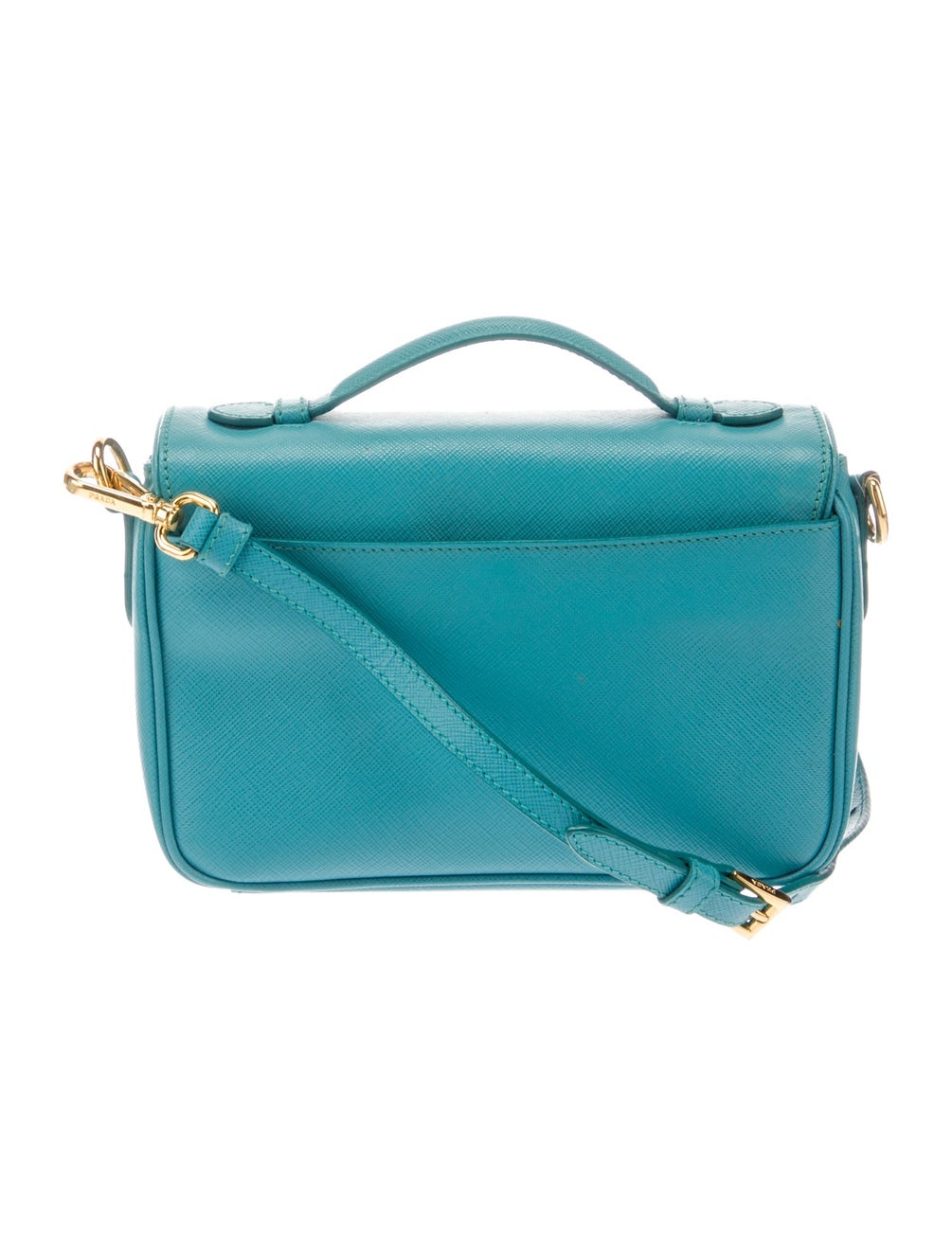 Prada Saffiano Lux Leather Sound Mini Blue Crossbody Bags, Handbags