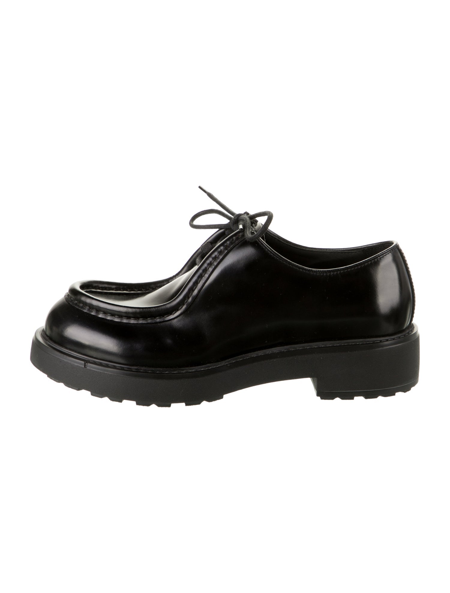 Prada Leather Derby Shoes Black Oxfords, Shoes PRA1013266 The