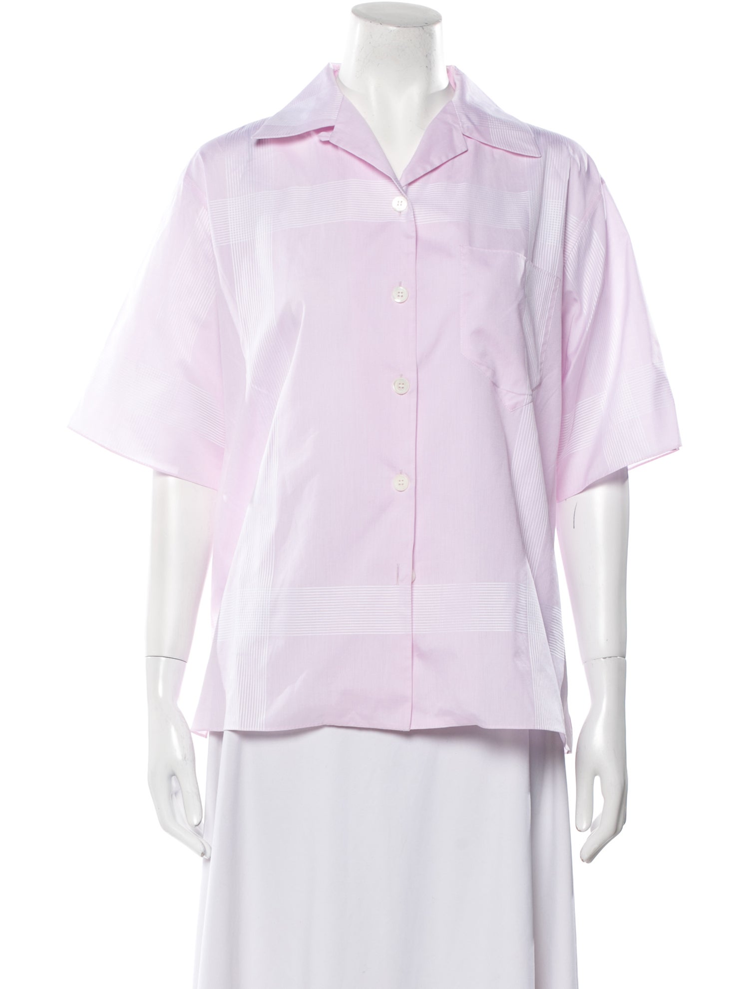 Prada 2024 Three-Quarter Sleeve Button-Up Top