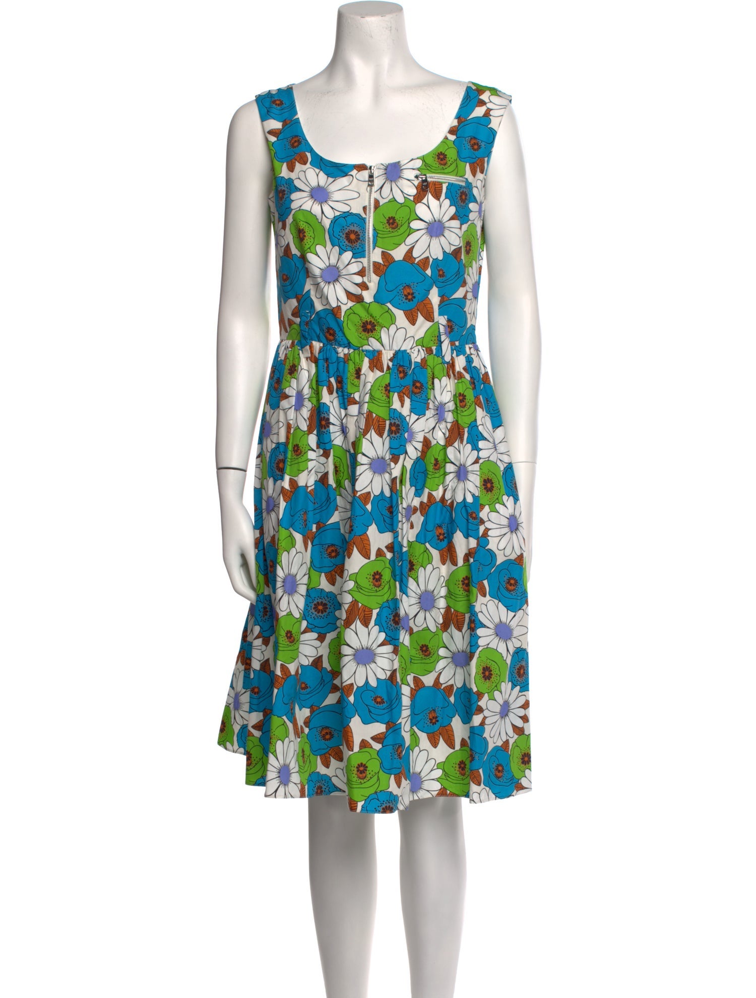 Prada Floral Print Knee-Length Dress
