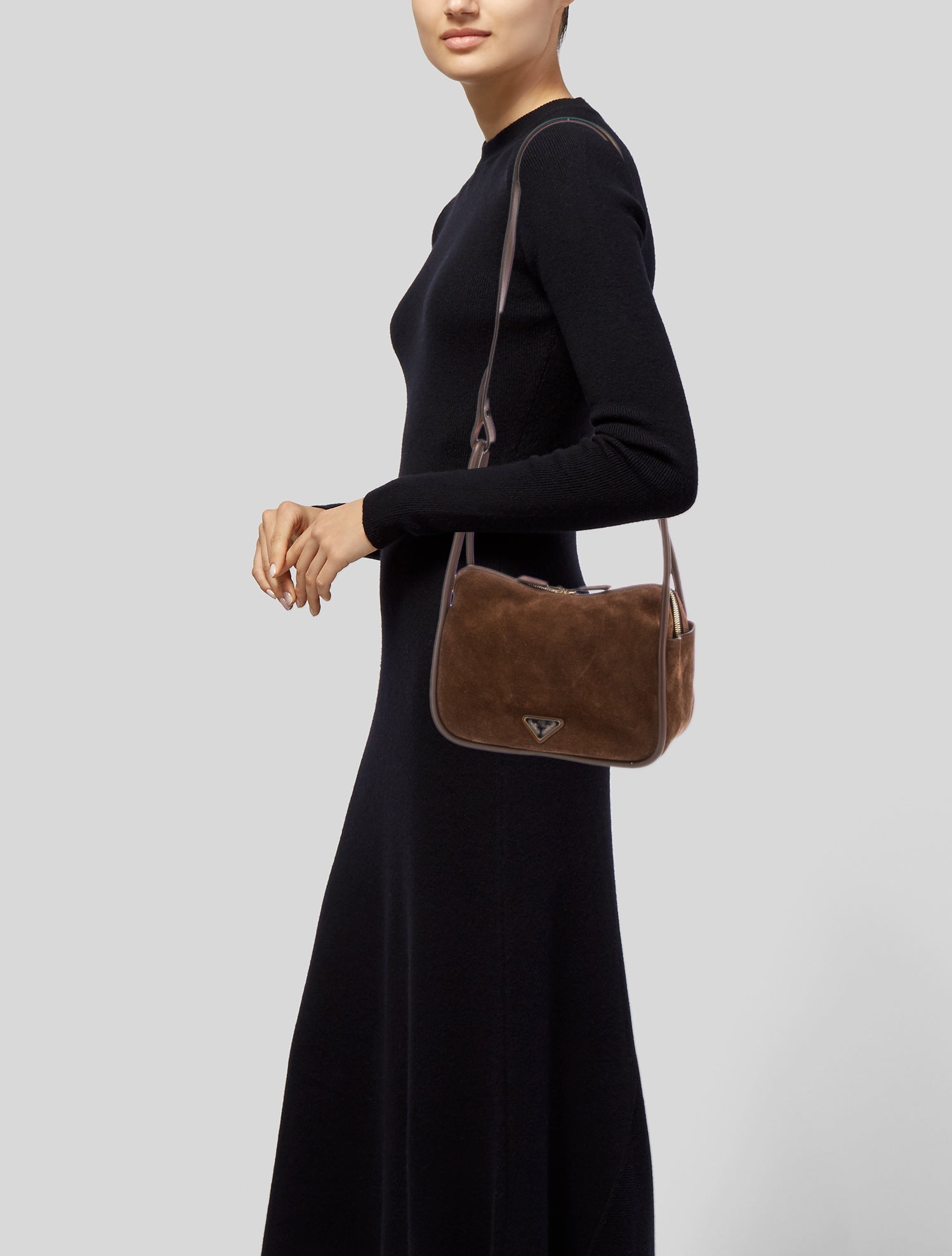 PRADA DARLING HANDBAG スエード Prada Suede Darling 2024 - Brown Shoulder Bags, Handbags