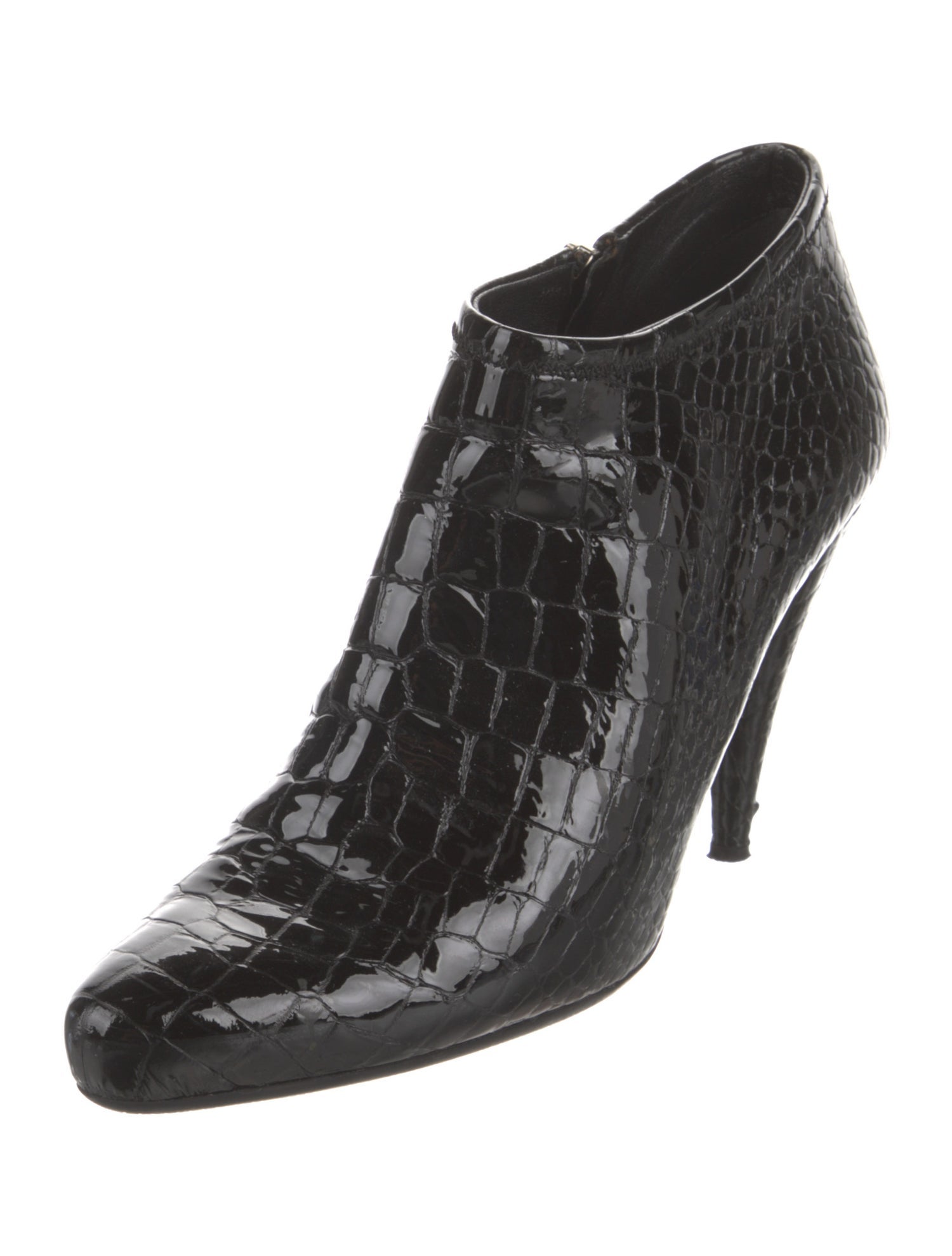 Prada Patent Leather Animal Print Boots