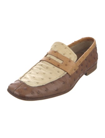 Prada Ostrich Loafers