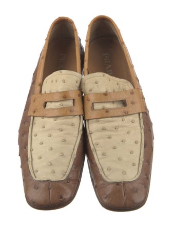 Prada Ostrich Loafers