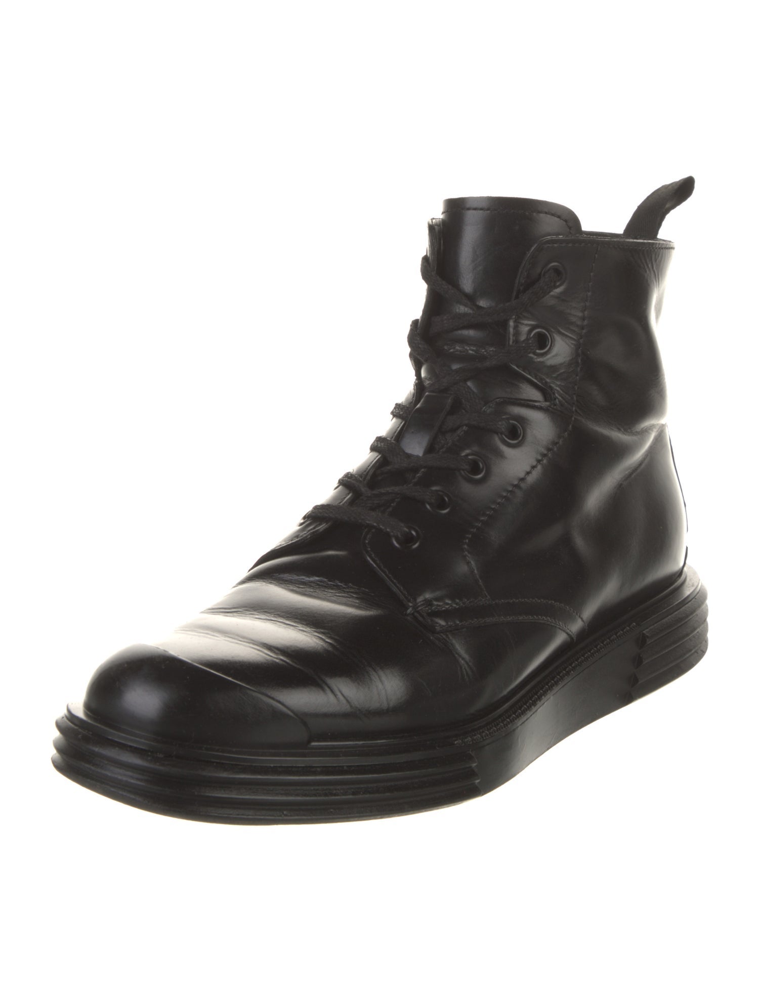 Prada Patent Leather Combat Boots