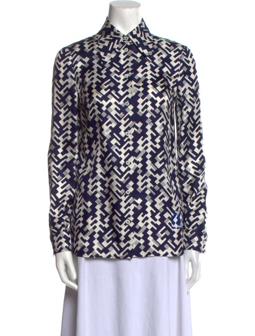 Prada 2020 Silk Button-Up Top