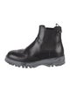 Prada Leather Eyelet Trim Chelsea Boots
