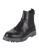 Prada Leather Eyelet Trim Chelsea Boots