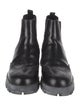 Prada Leather Eyelet Trim Chelsea Boots