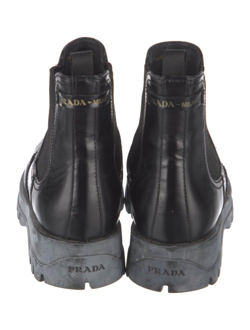Prada Leather Eyelet Trim Chelsea Boots