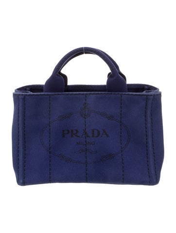 Prada Totes Enameled Metal Triangle Logo Tote Small