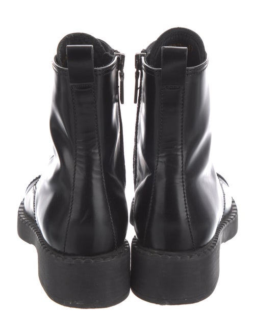 Prada Leather Printed Combat Boots