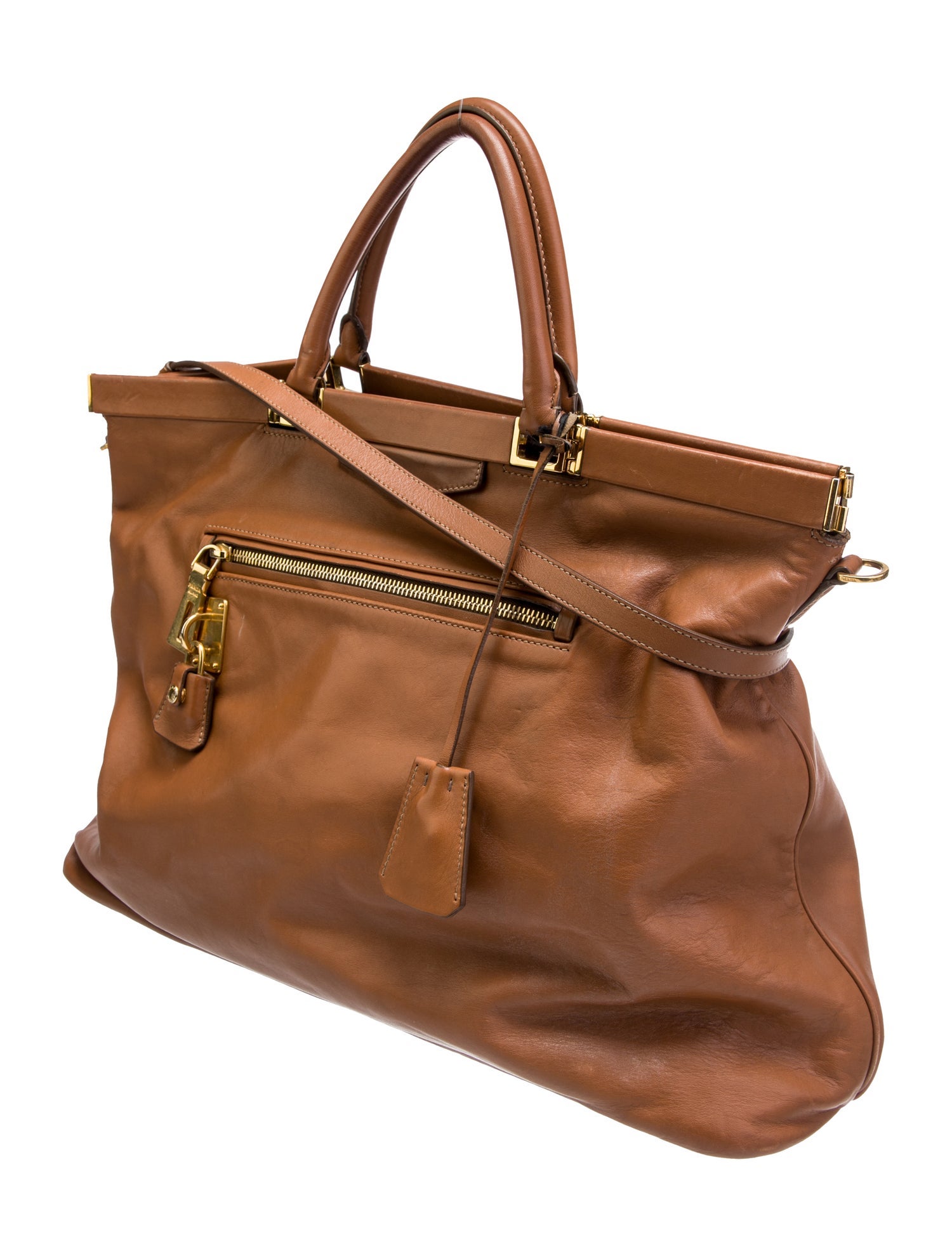 Prada Soft Calf Leather Top Handle Bag