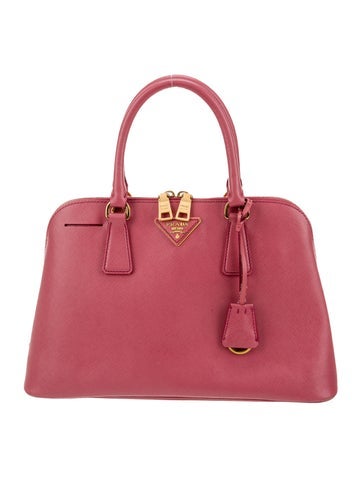 Prada Totes Enameled Metal Triangle Promenade Medium