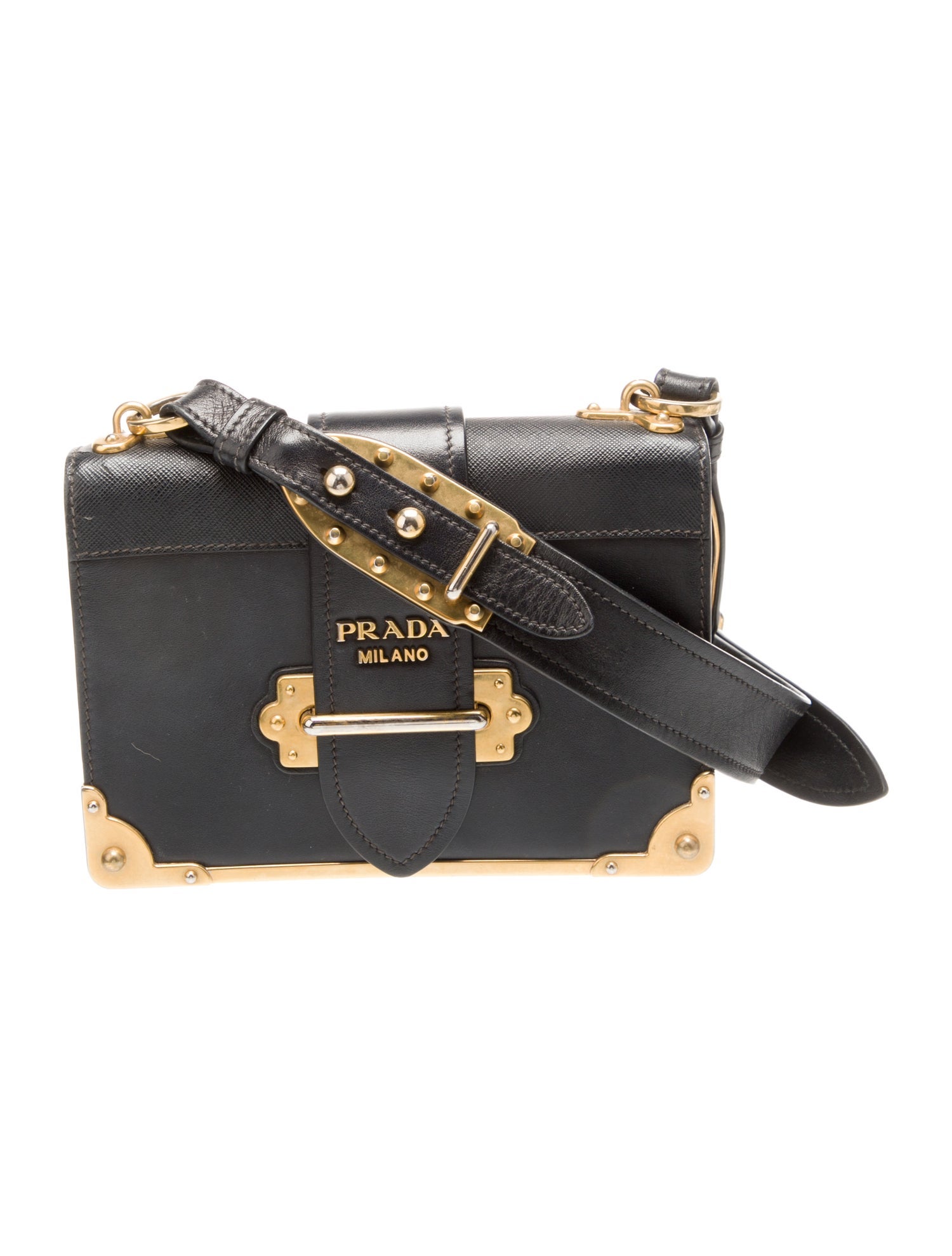 Prada Saffiano Leather Cahier - Black Crossbody Bags, Handbags ...