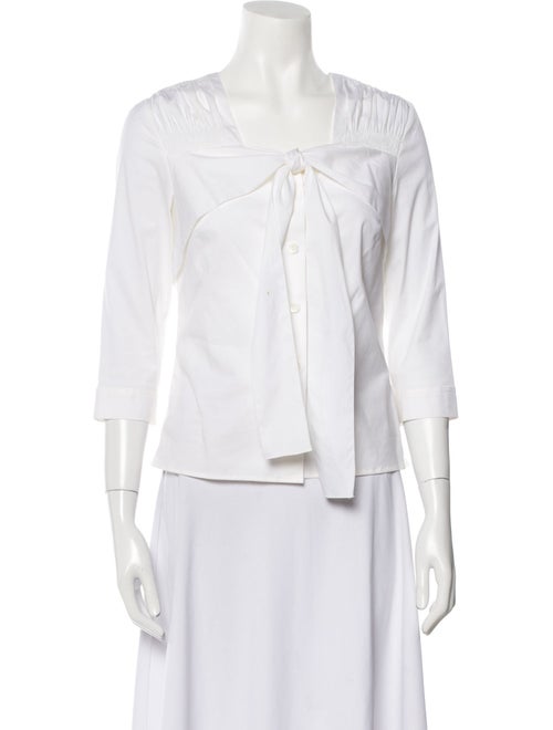 Prada Square Neckline Three-Quarter Sleeve Blouse