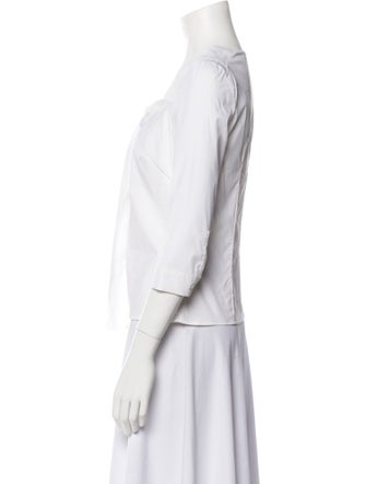 Prada Square Neckline Three-Quarter Sleeve Blouse