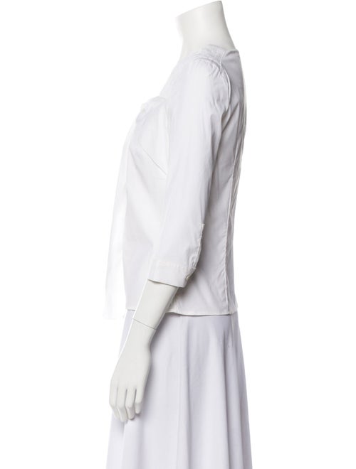 Prada Square Neckline Three-Quarter Sleeve Blouse