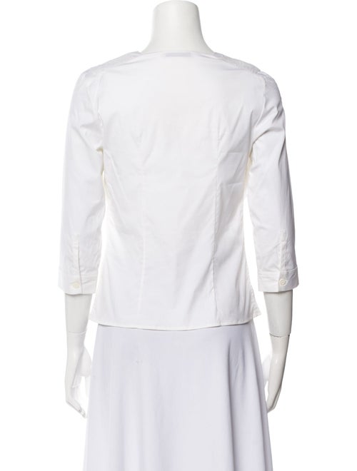 Prada Square Neckline Three-Quarter Sleeve Blouse