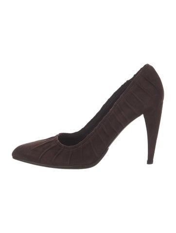 Prada Pumps Suede Pleated Accents Us7, It37 | 7