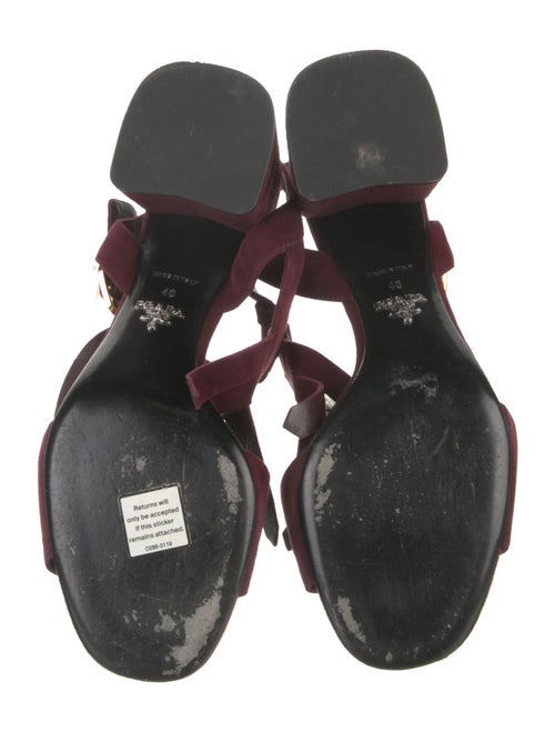 Prada Suede Fringe Trim Accent Slingback Sandals