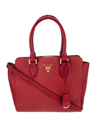 Prada Saffiano Lux Leather Soft Calf-Trimmed Saffiano Cuir Handle Bag