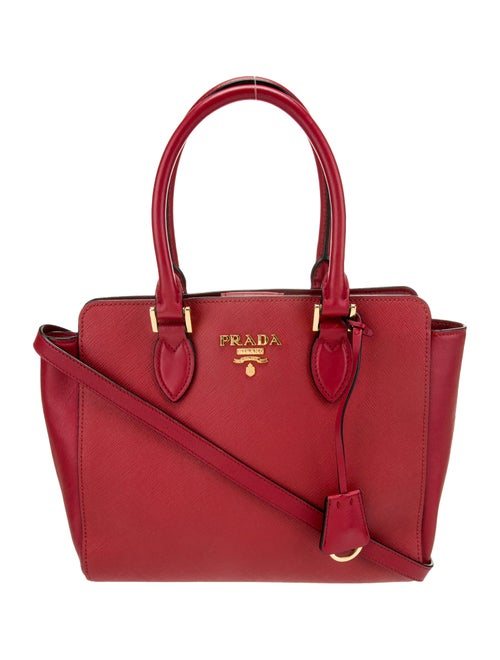 Prada Saffiano Lux Leather Soft Calf-Trimmed Saffiano Cuir Handle Bag