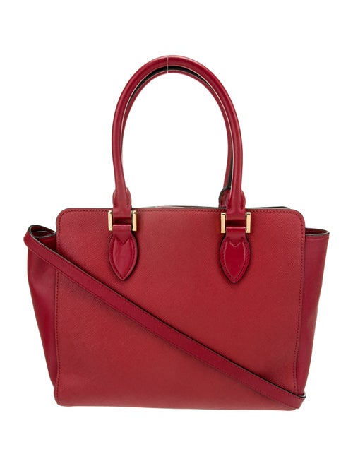 Prada Saffiano Lux Leather Soft Calf-Trimmed Saffiano Cuir Handle Bag