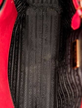 Prada Saffiano Lux Leather Soft Calf-Trimmed Saffiano Cuir Handle Bag