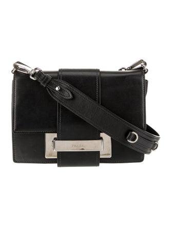 Prada City Calf Leather Metal Ribbon