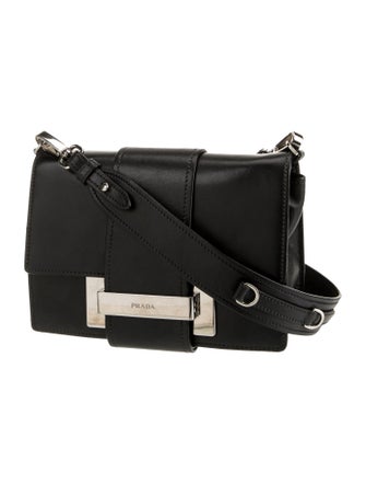 Prada City Calf Leather Metal Ribbon