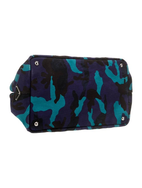 Prada Enameled Metal Triangle Logo Tote