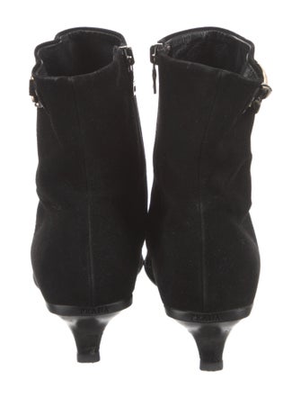 Prada Suede Chain-Link Accents Sock Boots