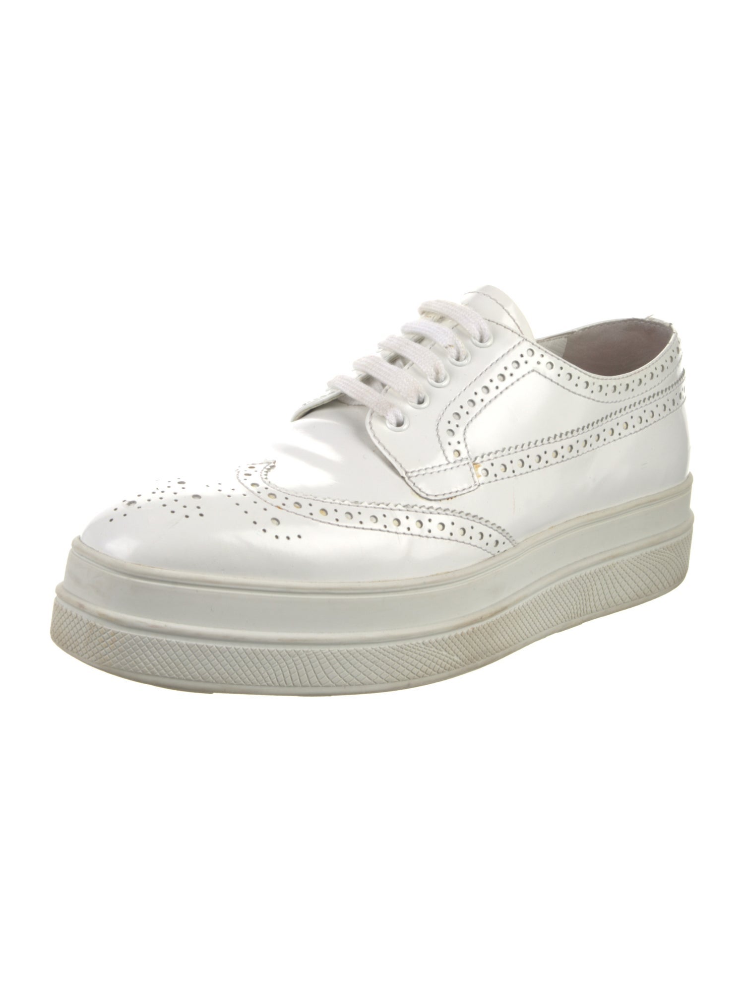 Prada Leather Lasercut Accents Oxfords