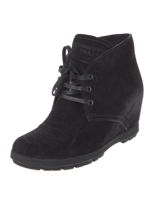 Prada Suede Lace-Up Boots