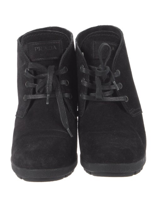 Prada Suede Lace-Up Boots