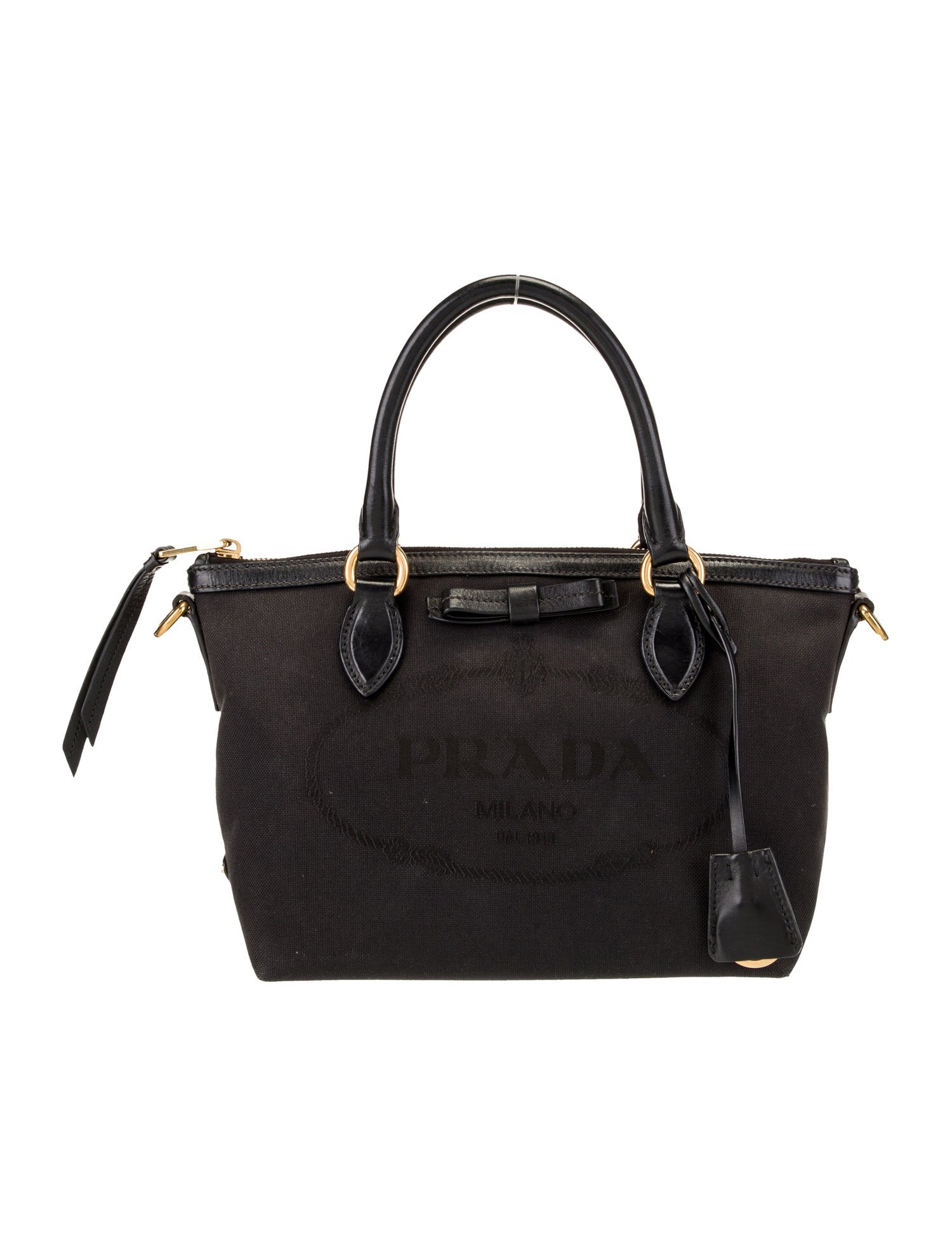 Prada Logo Jacquard Handle Bag