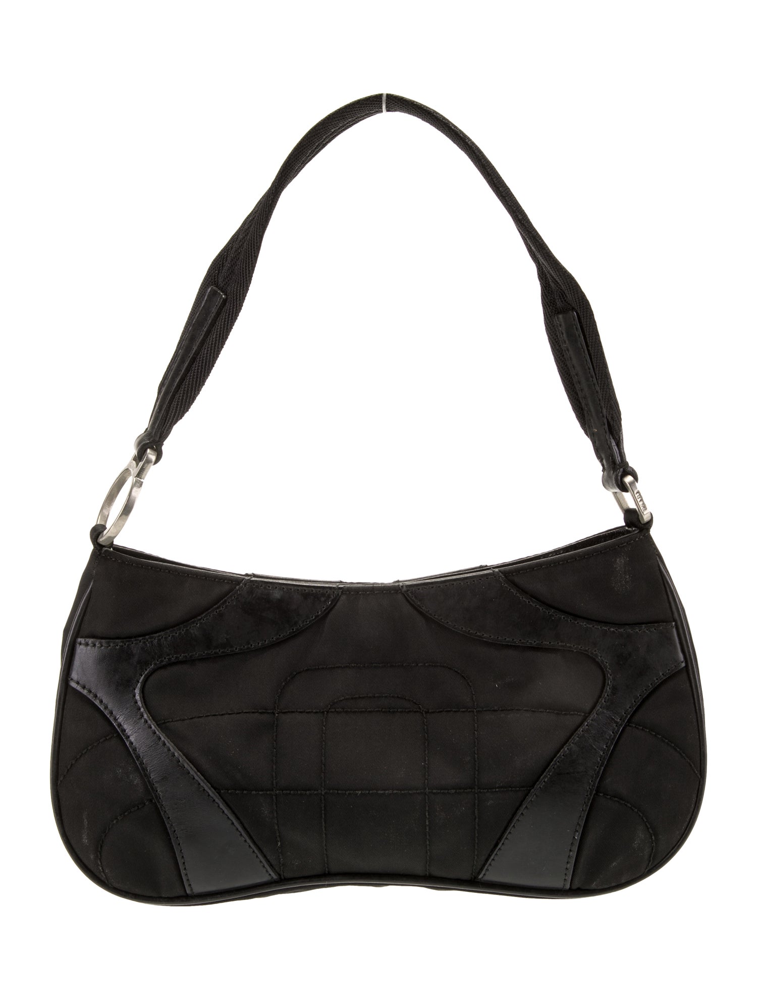 Prada Enameled Metal Triangle Shoulder Bag