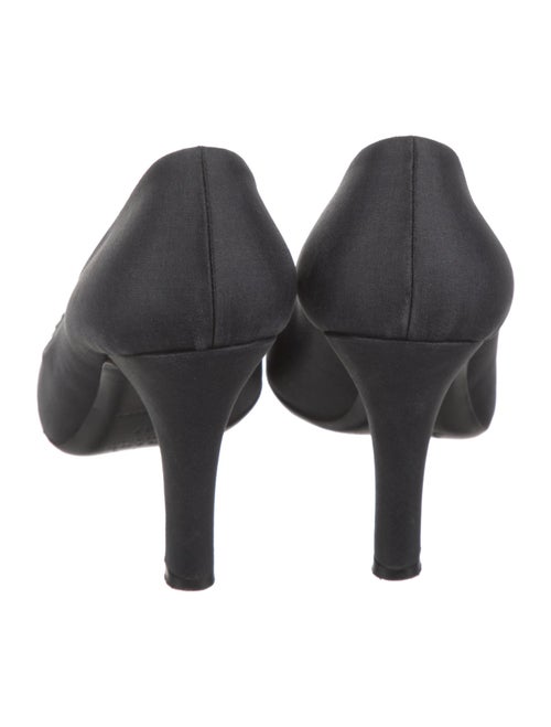 Prada Satin Leather Trim Embellishment Pumps