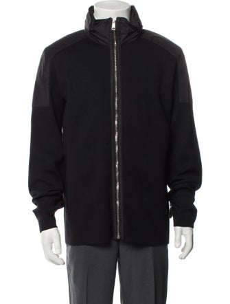 Prada 2018 Enameled Metal Triangle Bomber Jacket