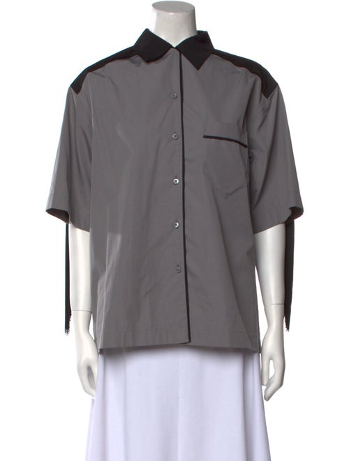 Prada 2020 Three-Quarter Sleeve Button-Up Top