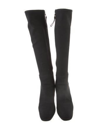 Prada Neoprene Embroidered Accent Boots