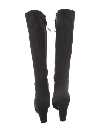 Prada Neoprene Embroidered Accent Boots