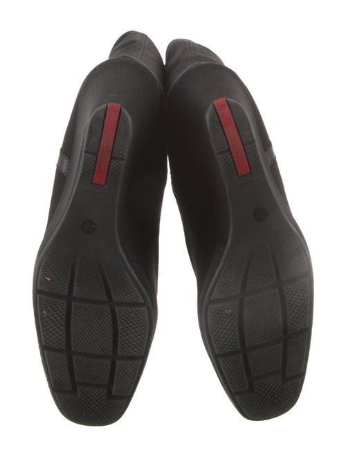 Prada Neoprene Embroidered Accent Boots