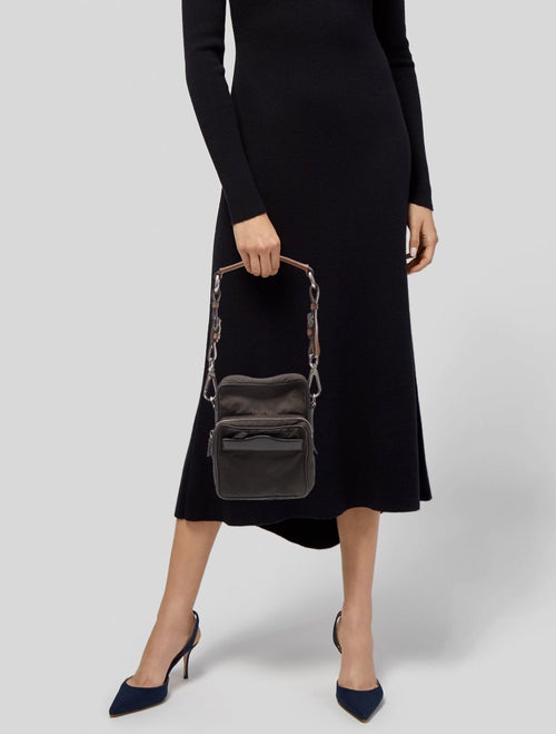 Prada Enameled Metal Triangle Shoulder Bag