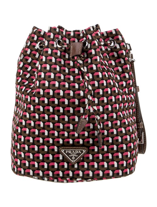 Prada Enameled Metal Triangle Bucket Bag