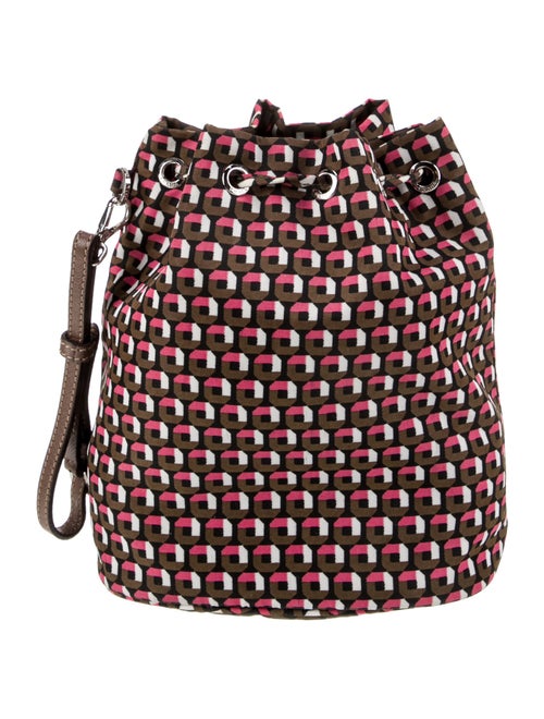 Prada Enameled Metal Triangle Bucket Bag